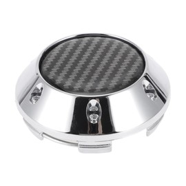 A ABSOPRO Wheel Center Caps Hub Caps Rim Center Caps OD: 68mm/2.68" Wheel Caps Hubcap Plastic Silver Tone 1Pc with Black Carbon Fiber Pattern Sticker