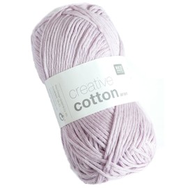 Rico Design Creative Cotton aran 50 g ca. 85 m Wolle Wollschnur Häkelwolle Häkeln Basteln Knäuel Violett
