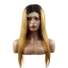 Lakaisa 4x4 HD Real Hair Wig, 100% Unprocessed Brazilian Remy Hair, 1B/27 Blonde, 26 Inches, Medium
