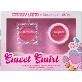 Beauty Creations - Set de Rubor en Crema y Polvo con Brocha, Candy Land Sweet Swirl, Fórmula para Labios y Mejillas, Acabado Natural y Mate, Edición Limitada