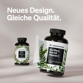 Organic Maca Red - 3000 mg Organic Maca Red per Daily Dose - 180 Capsules - With Natural Vitamin C, No Magnesium Stearate - Certified Organic, High Dose, Vegan, Produced in Germany