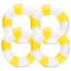 Whaline 4Pcs White Yellow Inflatable Swimming Float Toy Striped Swim