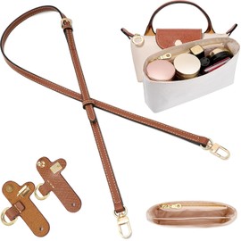 Purse Straps Kit Replacement with Multi-Pocket Waterproof Handbag Organizer Insert Compatible with Mini Longchomp Tote Bag