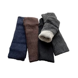 EM Wear Japan R14 Leg Warmers, Warmer, Silk Blend, Double Knit, Amerib, Men's, Women's, Ankle Warmers, 9.4 inches (24 cm) Length, 2 Pairs Set (Colors Available), white, Free size
