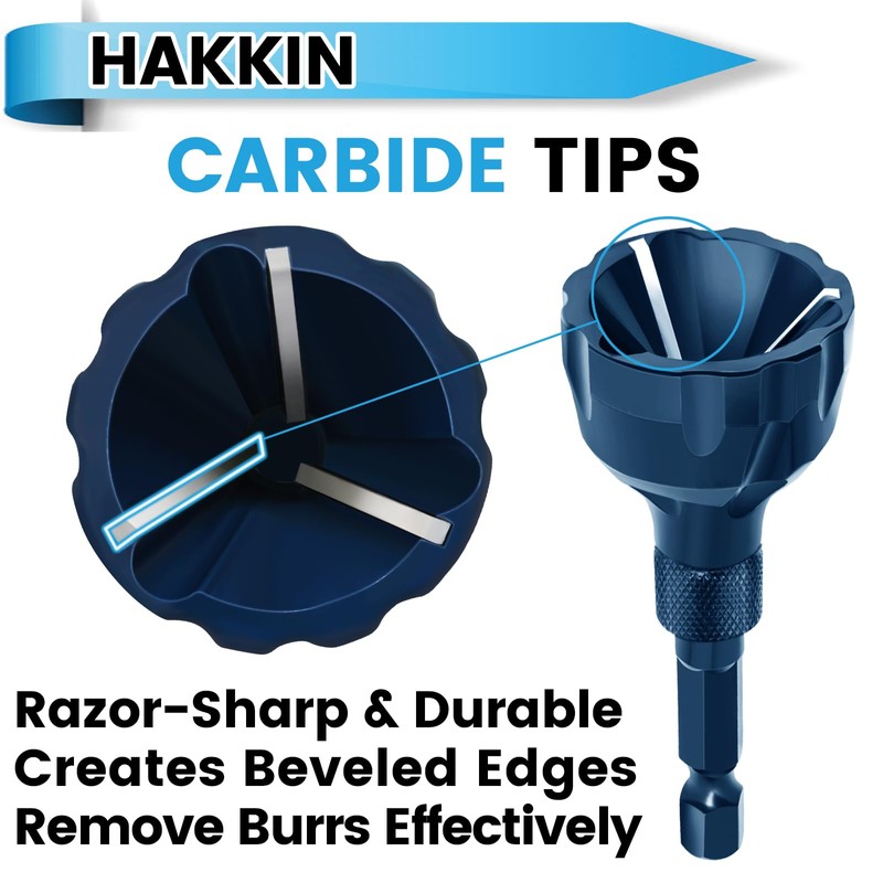 Hakkin 2Pcs Tungsten Carbide Deburring External Chamfer Tool 1/8"-3/4"(3mm-20mm), Deburring