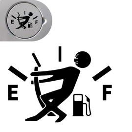 Ferianl Car Fuel Tank Sticker, Funny Gas Tank Decal, Reflective Fuel Gauge Empty Stickers, Waterproof Car Window Decals, Universal for Auto, Truck, SUV (Black)