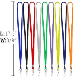 Ollain Badge Lanyards Flat Lanyard Swivel Hooks Durably Neck Bulk lanyards with Clip 100 Pack