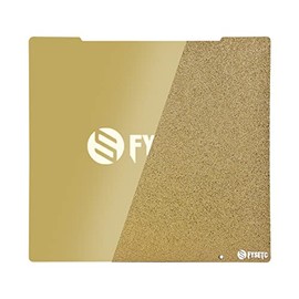 FYSETC Prus I3 MK52 MK3S Build Plate 【Gold Textured/Smooth Double Sided】253.8x241mm, Newest JanusBPS Spring Steel Sheet Flexible PEI Sheet Heated Bed Platform for MK52 MK2.5 MK3 MK3S Printer