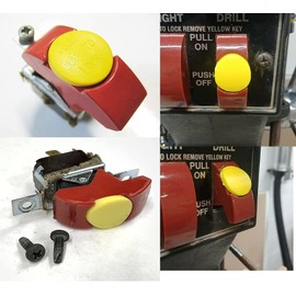 Yellow Safety Switch Key Compatible with Craftsman Radial Arm Jointer Band Drill Sears Table Saw, Sander, Band Saw, Drill Press Parts- Oval (2pcs-pack)