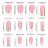 MISUD Press on Nails Long Square Fake Nails Glossy Glue