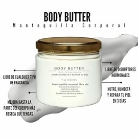 Mantequilla Corporal Ultra Humectante Sin Aroma – Body Butter Natural con Manteca de Karité, Rosa Mosqueta y Vitamina E – Ideal para Piel Sensible – N