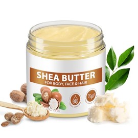 Raw Shea Butter, 220g Pure Raw Unrefined Shea Butter for Face, Body and Hair, Long-Lasting Hydrating, Moisturizing Dry Skin