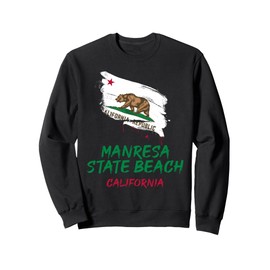 Manresa State Beach California Paint Splatter Flag Vacation Sweatshirt