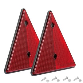 DARKGUARD 2xRed Rear Triangle Reflector Bolt Screw Fixing 150x10x132mm (LxWxH) E11 Approved,Gate Posts Safety Reflectors,Triangle Rear Reflectors for RV Tractor Wall (Red-Triangle-Bolt Screw-2pcs)