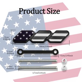 TRD Grille Decor Badge, Tri-Color Grille Badge Emblem Decoration Accessories Car Truck Label Fit for Tacoma 4Runner Tundra Sequoia Rav4 Highlander (Black USA)