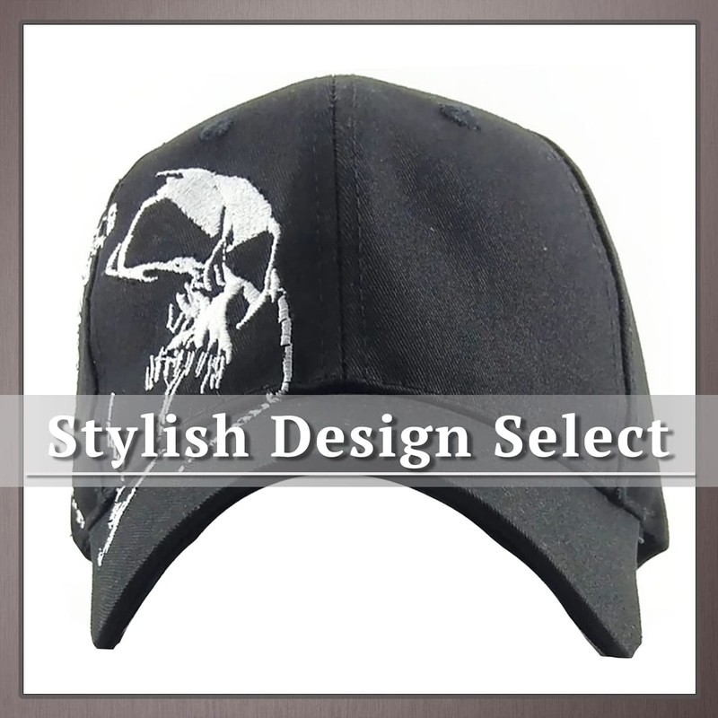 ONE LIMITATION CP062 Men's Cap, Skull Pattern, Sports, Running, Casual,