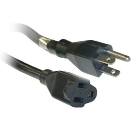 ACL 6 Feet NEMA 5-15P to NEMA 5-15R Power Extension Cable, SJT, 14 AWG, 3 Conductor, 15 Amp, Black, 2 Pack