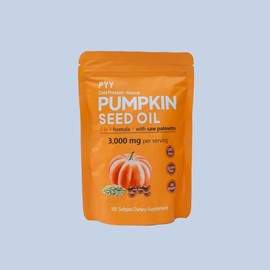 PYY Natural Pumpkin Seed Oil & Saw Palmetto Softgels 3000mg High Content Plant Esters 300 Capsules Supplement for Hair and Prostate Support Cold Pressed Non-GMO Healthcare Formula:_1 Small Packing(100 softgels)