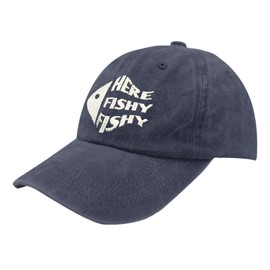 Paunook Here Fishy Fishy Golf hat Humor Hiking Caps for Who Like Embroidered