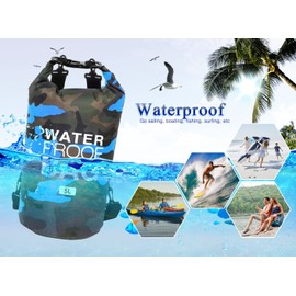 Idefair Waterproof Pack Sack, Floating Dry Backpack Beach Bag Lightweight Dry Bag for the Beach, Boating, Fishing, Kayaking, Swimming, Rafting, Camping, 5L 10L 15L 20L 30L, blue, Pack sack