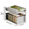 2-Tier Stainless Steel Pull Out Cabinet Organizer, Soft Close Damping