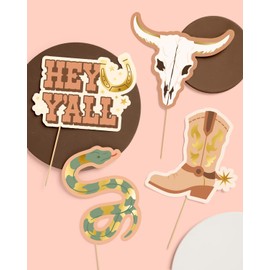 xo, Fetti Western Photo Booth Props - 24 Count | Kids Rodeo Party Backdrop, Birthday Background Decorations, Hoedown Bachelorette Activity