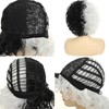 Short Curly Wig Black and White Wavy Hair Curly Wig