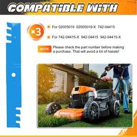 ILONPA 60 inch Hi-Lift Blades for Cub Cadet Z-Force L60 LE60 LX60 LZ60 SX60 SZ60 PRO Z 100 160-L 02005019-X 02005019 742-04415 742-04415-X 942-04415 942-04415-X 60" Deck Lawn Mower (Toothed), Blue