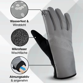 Valkental® GloRider V2 Windproof Cycling Gloves - Padded & Grippy | Winter Gloves & Transition Gloves [Men & Women] with Touchscreen Function