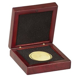 Decade Awards Rosewood Finish Medal - Challenge Coin Wood Presentation Box with Foam Insert