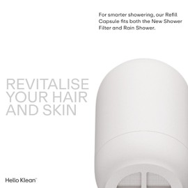 Hello Klean Rain Shower Refill Capsule 2.0 - Compatible with Rain Shower Head and in Line Shower Filter - Filters to Remove Unwanted Metals, Chlorine & Impurities Found in Shower Water
