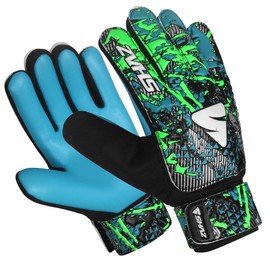 Shaz Soccer Goalkeeper Gloves for Kids Boys Children Youth, Funky Football Goalie Gloves Anti Slip 4mm Latex Palm with Strong Grip & Double Wrist Protection(Size 6 Suitable for 13-15 Years, Cyan)