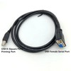 KJCPZYPP DB9 Female to USB B-Port Male Printing Port RS232
