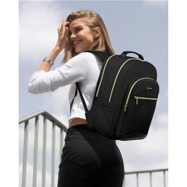 LOVEVOOK Travel Backpack for Women, 17.3 Inch Business Work Laptop Backpack Water Resistant Carry On Large Weekender Overnight Bag Personal Item Bag Travel Essentials AIRLINE APPROVED