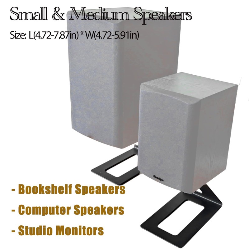 Desktop Speaker Stands Pair, Heavy Duty Desk Bookshelf Speaker Stands,