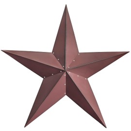 Qobumy 48" Large Barn Star-Red Barn Stars Outdoor Decoration-Metal Star for Outside Texas Stars Art Rustic Vintage Western Country Home Farmhouse Primitive House Decor- Primitive Wall Décor
