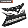 labwork Glossy Black Front Bumper Grille Upper and Lower 2PCS