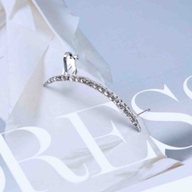 Cimenexe Bohemian Crystal Bar Crawler Earrings Cz Cuff Wrap Earrings Paved Bar Clip Earrings Silver Cartilage Cuff Earrings Minimal Bar Stud Earrings Jewelry for Women and Girls