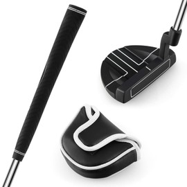 ULTIMATE Golf Club Putter, 35 Inch Right Handed Golf Putter with Zinc Alloy Head, Steel Shaft, Rubber Grip & Head Cover, Mallet Style Putter with Alignment Aid for Men & Women