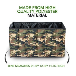 Expandable Car Storage Camouflage Organizer Suv Truck Large Capacity Trunk Collapsible Grocery Handles Multiple Compartments fits in Trunk or Back Seat by EASYVIEW