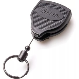 Retractable Key Tool Reel Holder Steel 48" Belt Clip Chain Heavy Duty Split Ring