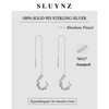SLUYNZ 925 Sterling Silver Wave Cuff Earrings Wrap Tassel Earrings