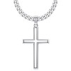 Eterjew S925 Sterling Silver Cross Necklace for Men Women 22