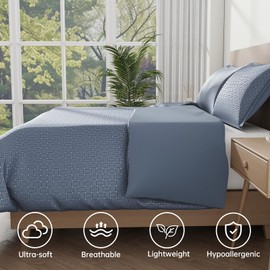 PAJEO Duvet Cover Queen Size - 3 Pieces Soft Bedding Set for Kids & Adults, Includes 1 Duvet Cover 90x90 Inches with Zipper Closure & 2 Pillow Shams, Comforter Not Included