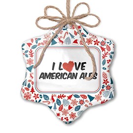 NEONBLOND Christmas Ornament I Love American Ales Beer Red White Blue Xmas