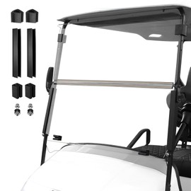 RIZINKART Golf Cart Windshield for EZGO TXT 2014+ Models 1"×1" Strut Rail,Customize 3/16" (5MM) Thicken Windshield Replacement , Impact-Resistant, UV-Protected, Easy-Install Foldable Clear Windshield