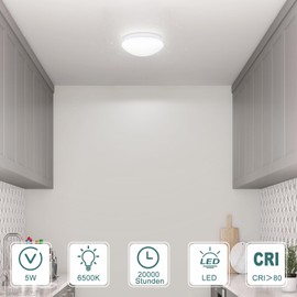 muyuua Ceiling Light LED Ceiling Light Starry Sky Bedroom Lamp Diameter 16.5 cm 6500 K Cool White Bathroom Round Ceiling 5 W Ceiling Lighting Children's Room Lamp for Bedroom Kitchen Hallway