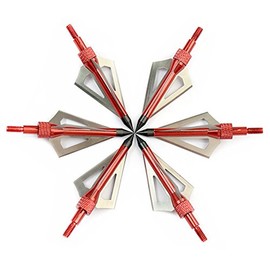 YLA Broadheads 100 Grains 3 Blades Steel Arrows Heads for Archery Bow Hunting Outdoor - 12 pcs/lot Red Color
