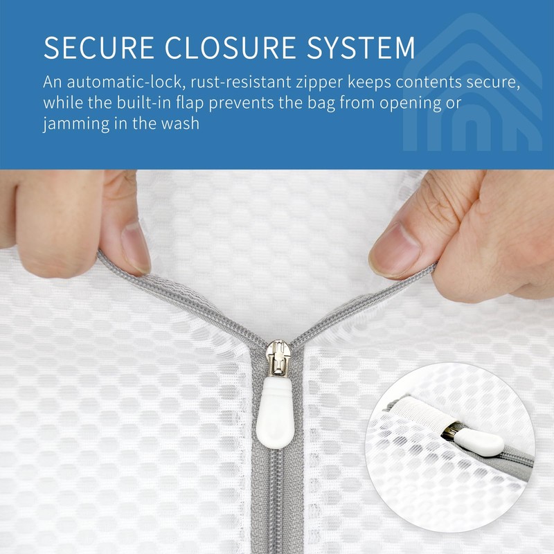 Muchfun 5Pcs Durable Honeycomb Mesh Laundry Bags for Delicates (2Large,