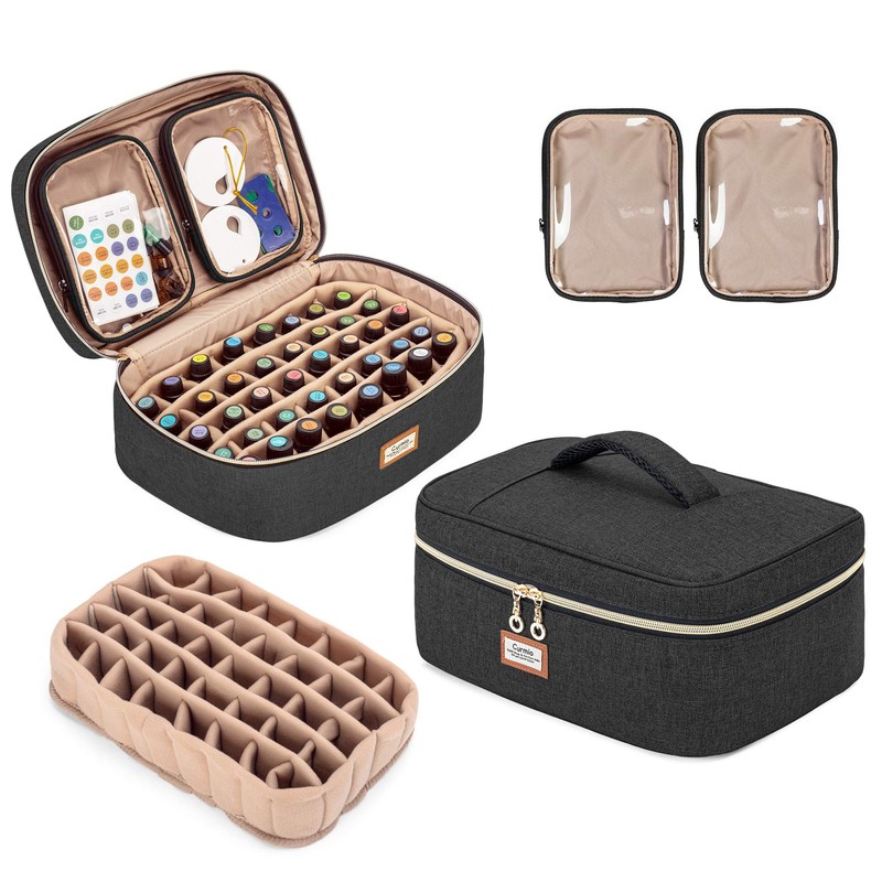 CURMIO Bolsa de almacenamiento de aceites esenciales, Negro